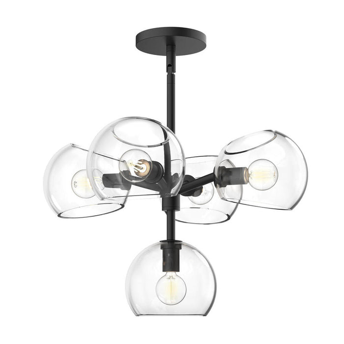 Willow 18-in Clear Glass/matte Black 5 Lights Chandeliers | CH548518MBCL
