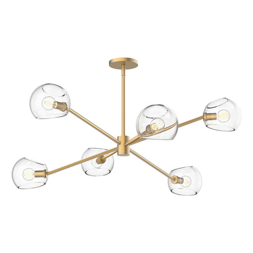 Willow 37-in Brushed Gold/clear Glass 6 Lights Chandeliers | CH548637BGCL