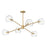 Alora Willow 37-in Brushed Gold/Clear Glass 6 Lights Chandeliers