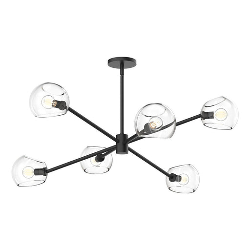 Willow 37-in Clear Glass/matte Black 6 Lights Chandeliers | CH548637MBCL