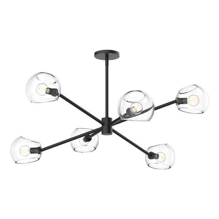 Willow 37-in Clear Glass/matte Black 6 Lights Chandeliers | CH548637MBCL