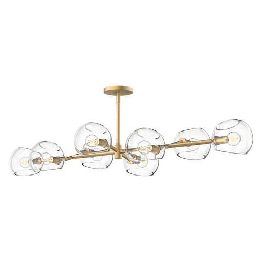 Alora Willow 48-in Brushed Gold/Clear Glass 8 Lights Linear Pendant