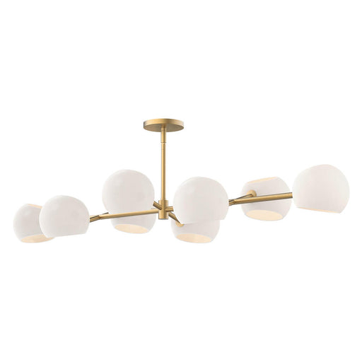 Alora Willow 48-in Brushed Gold/Opal Matte Glass 8 Lights Linear Pendant