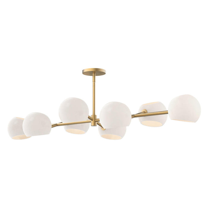 Willow 48-in Brushed Gold/opal Matte Glass 8 Lights Linear Pendant | LP548848BGOP