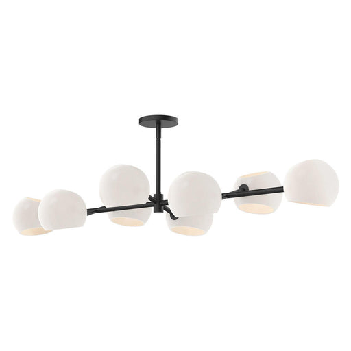 Willow 48-in Matte Black/opal Matte Glass 8 Lights Linear Pendant | LP548848MBOP