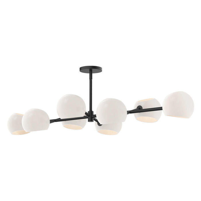 Willow 48-in Matte Black/opal Matte Glass 8 Lights Linear Pendant | LP548848MBOP