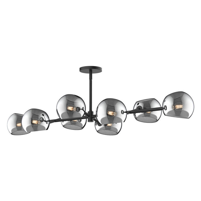 Willow 48-in Matte Black/smoked Solid Glass 8 Lights Linear Pendant | LP548848MBSM