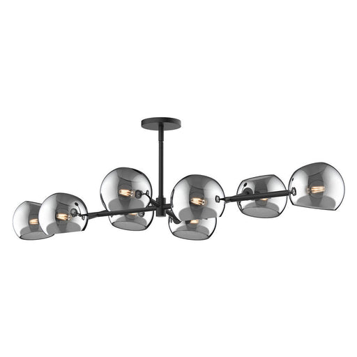 Alora Willow 48-in Matte Black/Smoked Solid Glass 8 Lights Linear Pendant