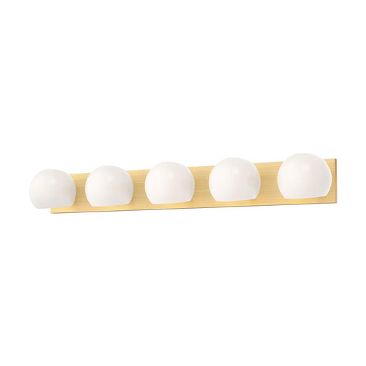 Alora Willow 40-in Brushed Gold/Opal Matte Glass 5 Lights Vanity