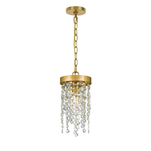 Winham 7'' Hand Cut Crystal Antique Gold Pendant | WIN-610-GA-CL-MWP