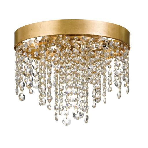 Winham 16'' Hand Cut Crystal Antique Gold Flush Mount | WIN-613-GA-CL-MWP