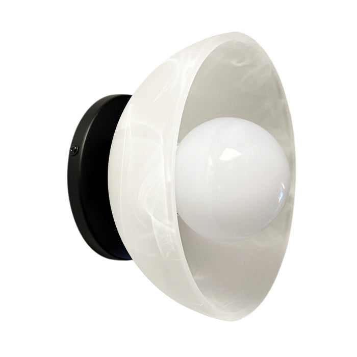 1lt Wall Sconce, Mb W/ Alb Glass | WLK-71W-MB