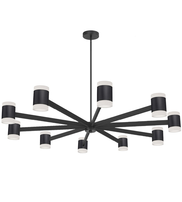 140w Chandelier, Mb W/ Fr Acrylic Diff | WLS-48140LEDC-MB