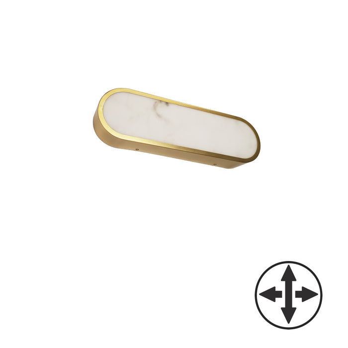 20w Wall Sconce, Agb W/ Alabaster Diffuser | WSH-1620LEDW-AGB