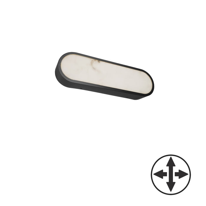 20w Wall Sconce, Mb W/ Alabaster Diffuser | WSH-1620LEDW-MB