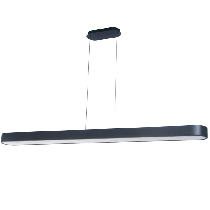 60w Matte Black Horizontal Pendant W/ Faux Alabaster | WSH-7260LEDHP-MB