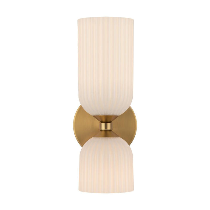 Nelly 12-in Brushed Gold/glossy Ribbed Opal Glass Socket Wall/vanity Light | WV442612BGGR