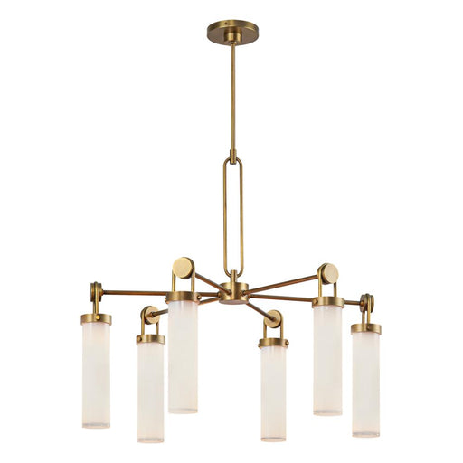 Wynwood 32-in Vintage Brass/glossy Opal 6 Lights Chandeliers | CH355632VBGO