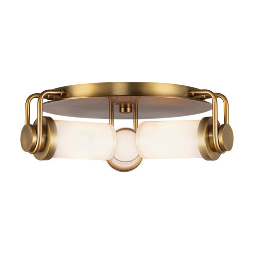 Wynwood 17-in Vintage Brass/glossy Opal 3 Lights Flush Mount | FM355317VBGO