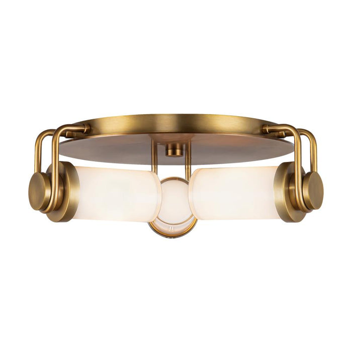 Wynwood 17-in Vintage Brass/glossy Opal 3 Lights Flush Mount | FM355317VBGO