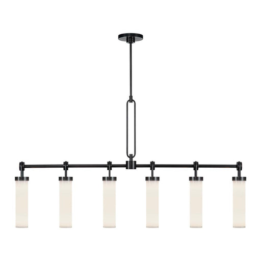 Wynwood 52-in Urban Bronze/glossy Opal 6 Lights Linear Pendant | LP355652UBGO