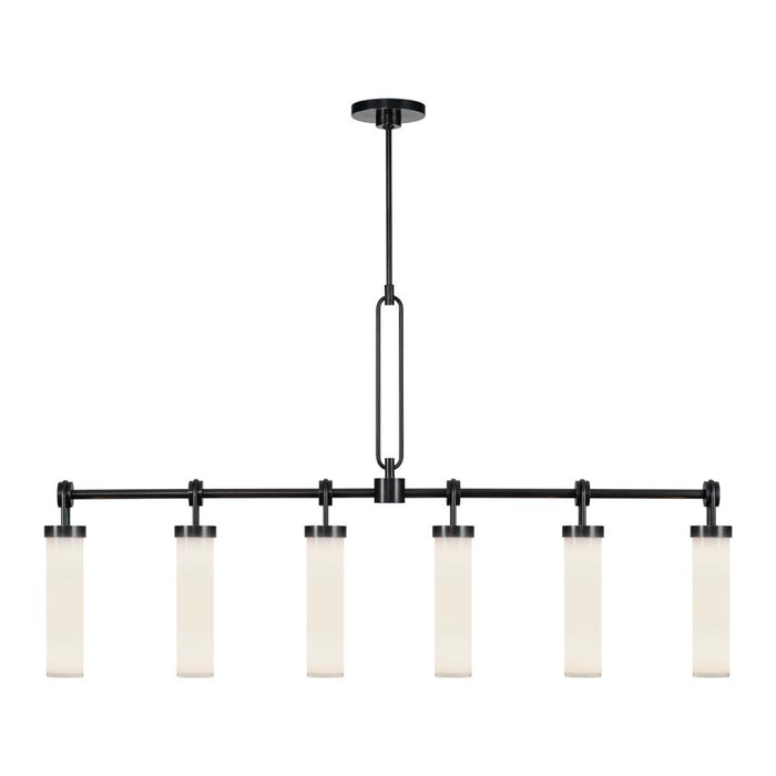 Wynwood 52-in Urban Bronze/glossy Opal 6 Lights Linear Pendant | LP355652UBGO