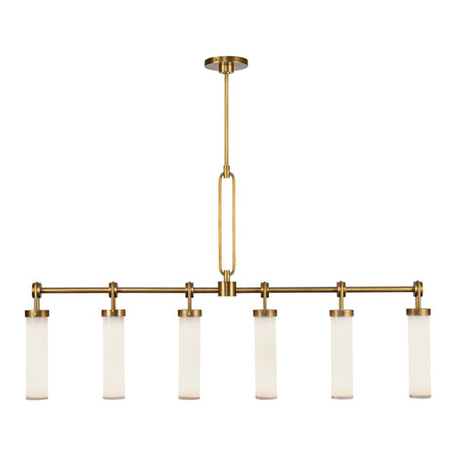 Wynwood 52-in Vintage Brass/glossy Opal 6 Lights Linear Pendant | LP355652VBGO