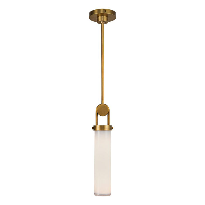 Alora Wynwood 15-in Vintage Brass/Glossy Opal 1 Light Pendant