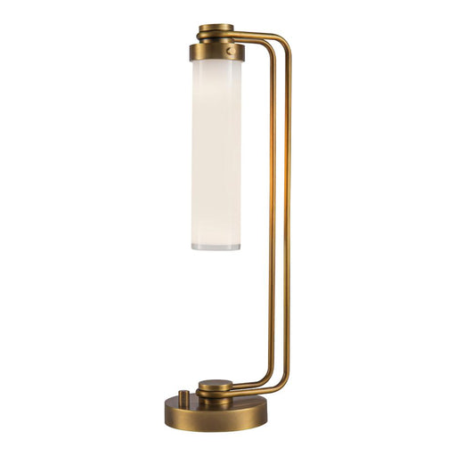 Alora Wynwood 22-in Vintage Brass/Glossy Opal 1 Light Table Lamp