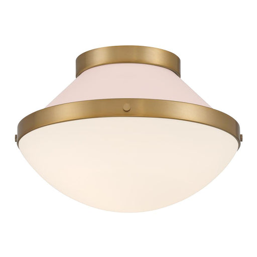 Crystorama Xander 1 Light Vibrant Gold + Blush Flush Mount