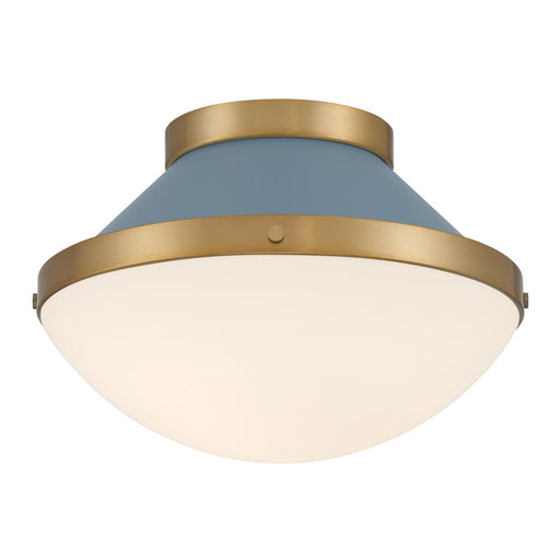 Crystorama Xander 1 Light Vibrant Gold + Blue Flush Mount