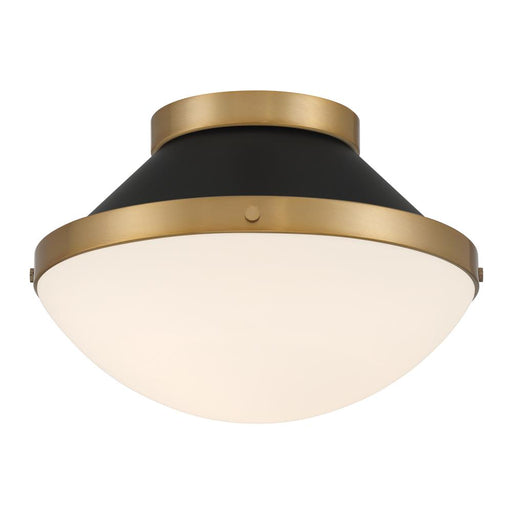 Crystorama Xander 1 Light Vibrant Gold + Matte Black Flush Mount