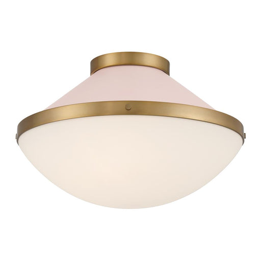 Crystorama Xander 2 Light Vibrant Gold + Blush Flush Mount