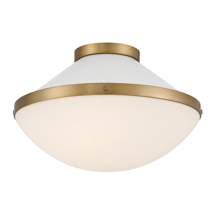 Xander 2 Light Vibrant Gold + White Flush Mount | XAN-8002-VG-WH