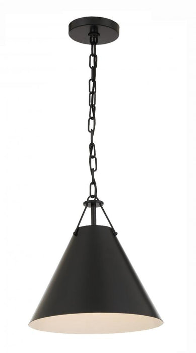 Crystorama Xavier 1 Light Matte Black Mini Pendant