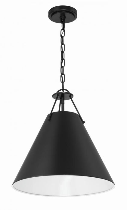 Crystorama Xavier 3 Light Matte Black Pendant