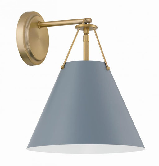 Crystorama Xavier 1 Light Vibrant Gold + Blue Sconce