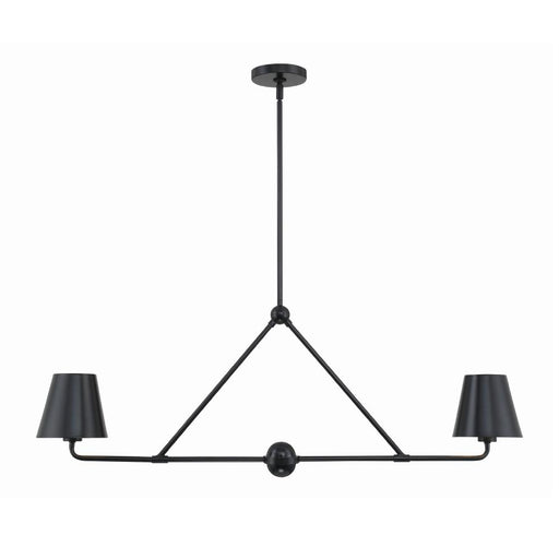 Crystorama Xavier 2 Light Matte Black Linear Chandelier