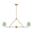 Crystorama Xavier 2 Light Vibrant Gold + Green Linear Chandelier