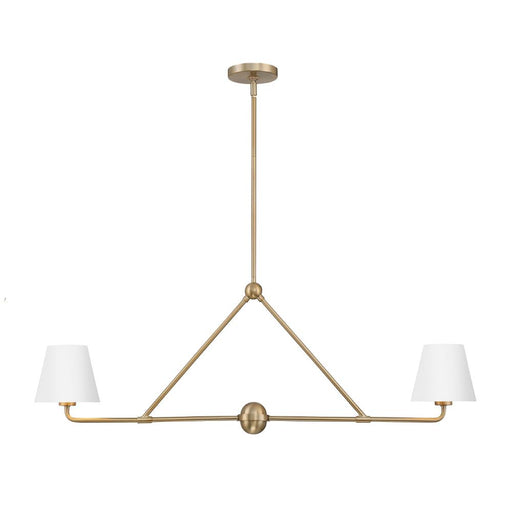 Crystorama Xavier 2 Light Vibrant Gold + White Linear Chandelier