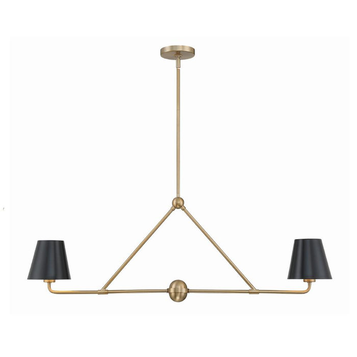 Crystorama Xavier 2 Light Vibrant Gold Linear Chandelier