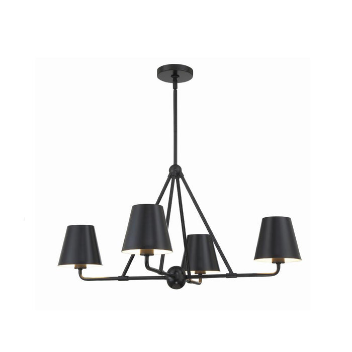 Crystorama Xavier 4 Light Matte Black Chandelier