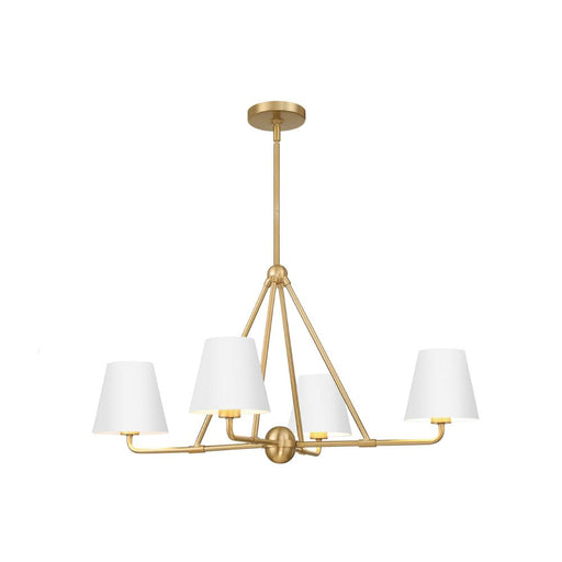 Crystorama Xavier 4 Light Vibrant Gold + White Chandelier