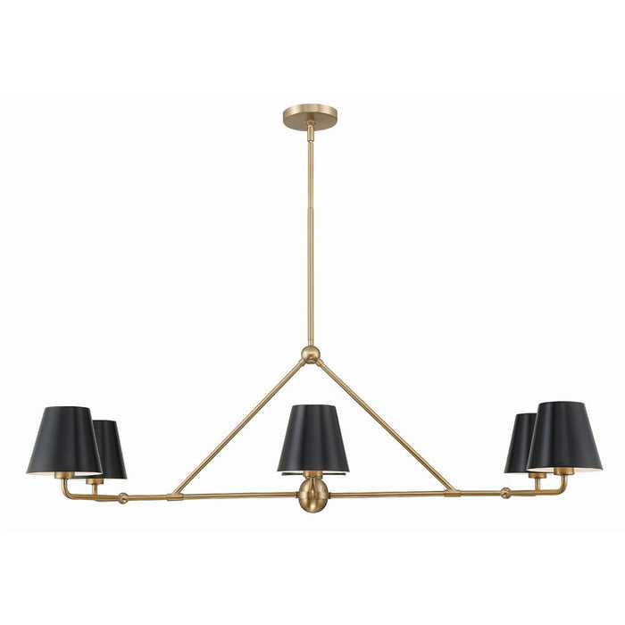 Crystorama Xavier 6 Light Vibrant Gold Linear Chandelier