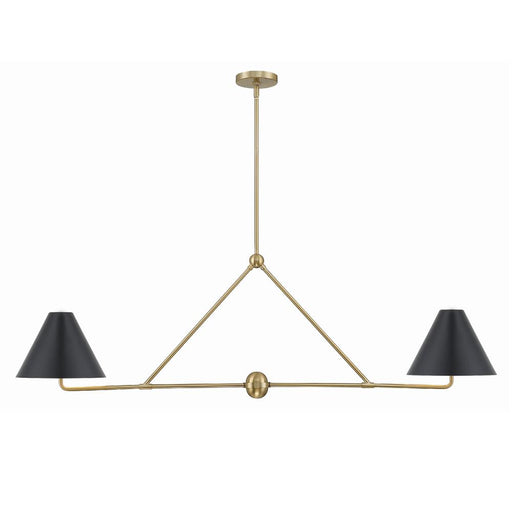 Crystorama Xavier 4 Light Vibrant Gold Linear Chandelier