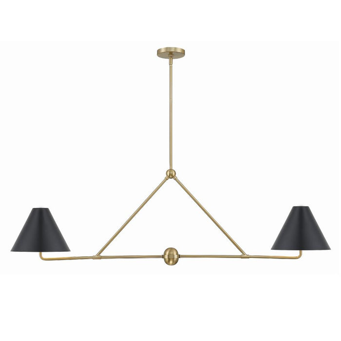 Crystorama Xavier 4 Light Vibrant Gold Linear Chandelier