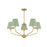 Xavier 5 Light Vibrant Gold + Green Chandelier | XAV-B9315-VG-GR