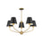Xavier 5 Light Vibrant Gold + Matte Black Chandelier | XAV-B9315-VG-MK