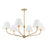Xavier 6 Light Vibrant Gold + White Chandelier | XAV-B9316-VG-WH