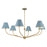 Xavier 6 Light Vibrant Gold + Blue Chandelier | XAV-B9319-VG-BL
